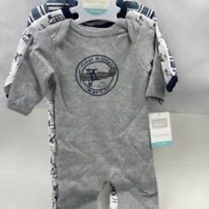 Hudson Baby Union One Piece Suits Coveralls, 3-Pack Aviation Rompers Boys